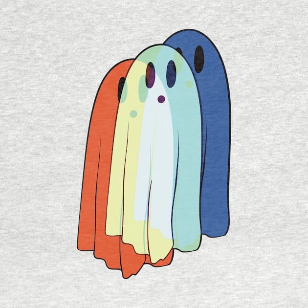 Ghosts Trippy And Retro by SkullFern